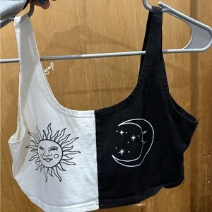 Black and White Sun and Moon Women's Top